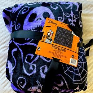 Disney NBC jack Skellington Purple & black Halloween Plush Blanket QUEEN